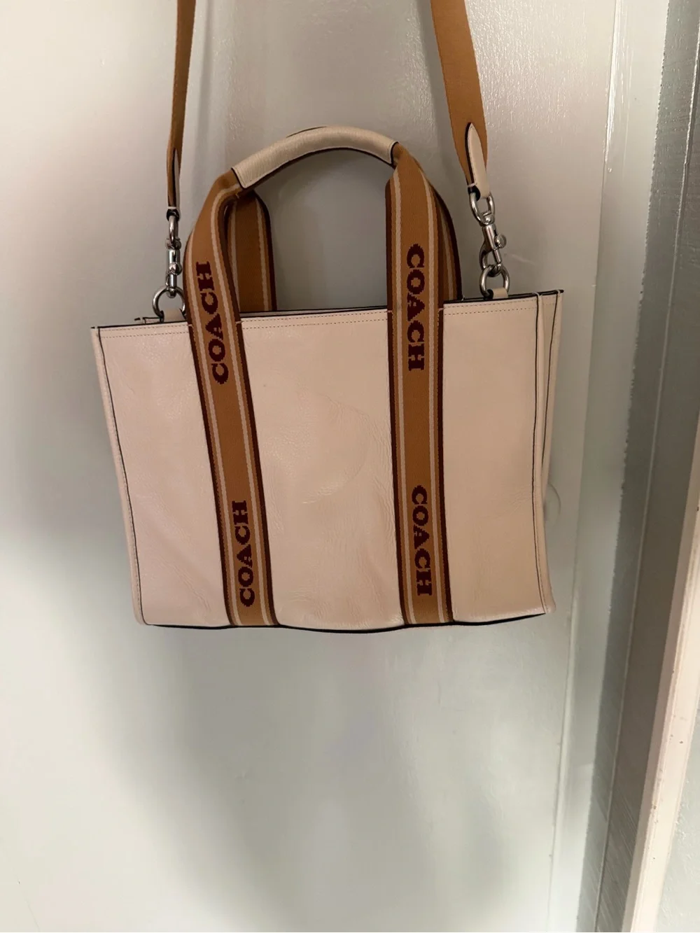 Coach Cream and Tan Interior Tote
